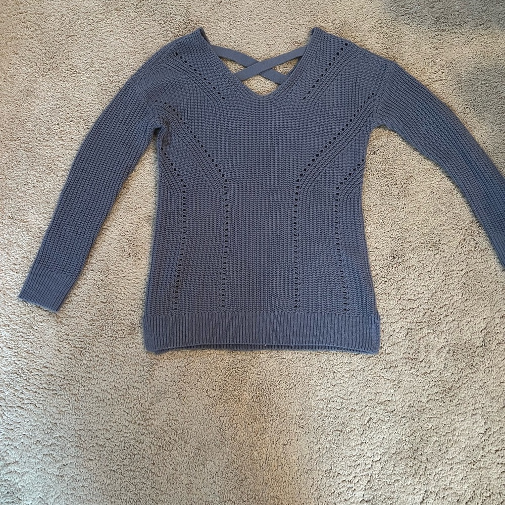Stylish Knit Sweater with Cross Back - Picture 1 of 5